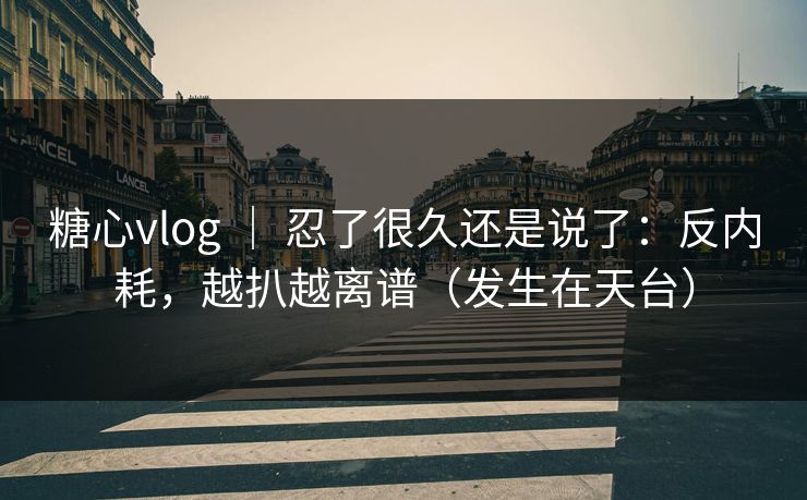 糖心vlog ｜ 忍了很久还是说了：反内耗，越扒越离谱（发生在天台）