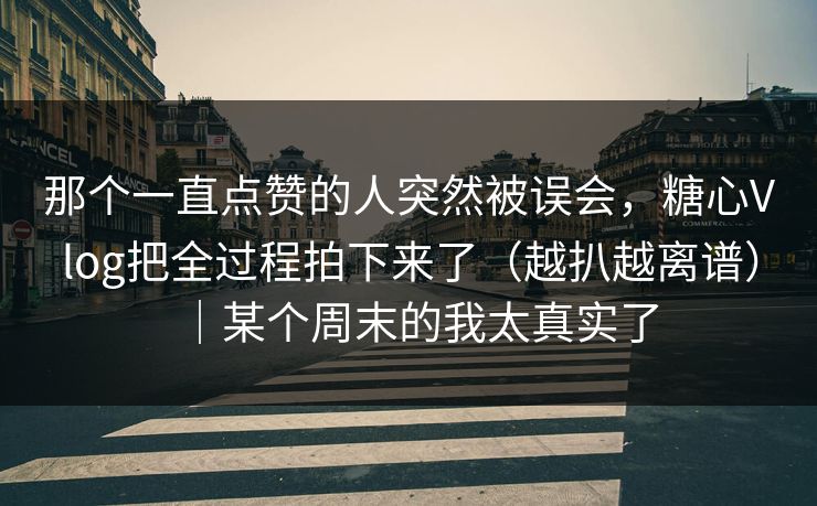 那个一直点赞的人突然被误会，糖心Vlog把全过程拍下来了（越扒越离谱）｜某个周末的我太真实了