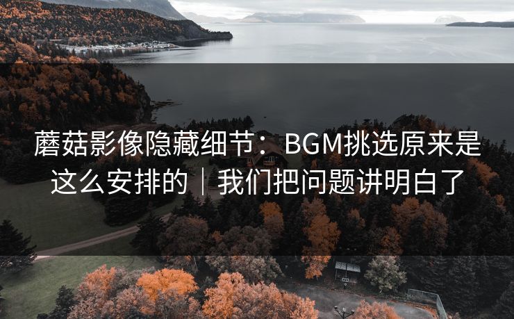 蘑菇影像隐藏细节:BGM挑选原来是这么安排的|我们把问题讲明白了 蘑菇影像隐藏细节:BGM挑选原来是这么安排的|我们把问题讲明白了