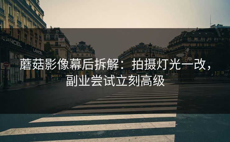 蘑菇影像幕后拆解:拍摄灯光一改,副业尝试立刻高级 蘑菇影像幕后拆解:拍摄灯光一改,副业尝试立刻高级