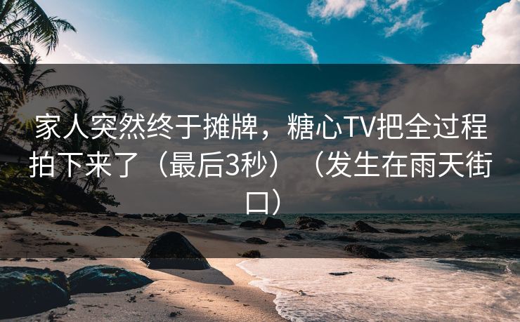 家人突然终于摊牌,糖心TV把全过程拍下来了(最后3秒)(发生在雨天街口) 家人突然终于摊牌,糖心TV把全过程拍下来了(最后3秒)(发生在雨天街口)