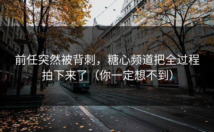 前任突然被背刺,糖心频道把全过程拍下来了(你一定想不到) 前任突然被背刺,糖心频道把全过程拍下来了(你一定想不到)
